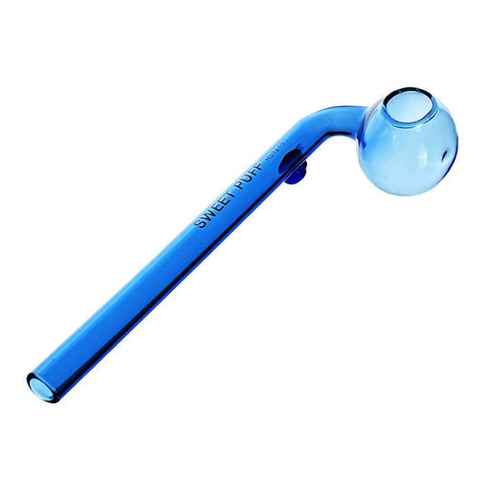 Blue Sweet Puff Glass Pipe 14cm