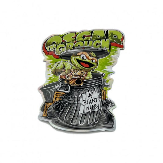 Oscar Grouch Die Cut Mylar Bag With Ziplock 10cm