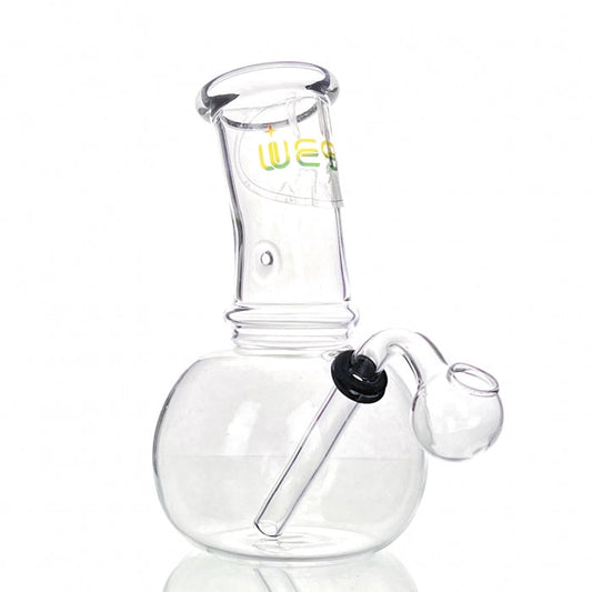 WEGE Small Bubble Glass Bong With Sweet Puff Glass Pipe 14cm