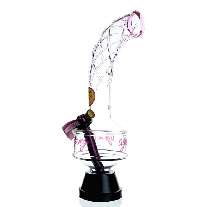 Agung Swirl Glass Bong 34cm Pink