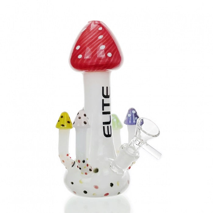 HBKing Elite Mushroom Glass Bong 14cm Red