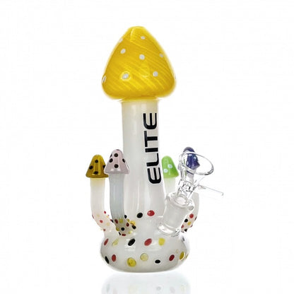 HBKing Elite Mushroom Glass Bong 14cm Yellow