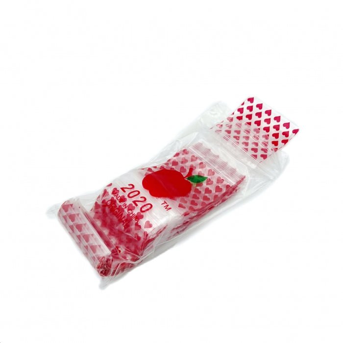 Red Heart Resealable Plastic Bags 50x50mm 100 Pack