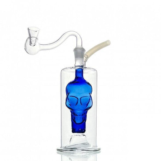 Skull Glass Bubbler Water Pipe 13cm - Oz Sweet Puff