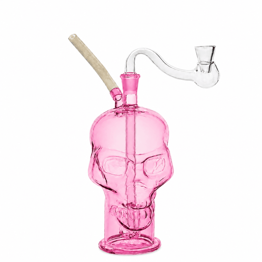 Skull Glass Bubbler Water Pipe 14cm - Oz Sweet Puff