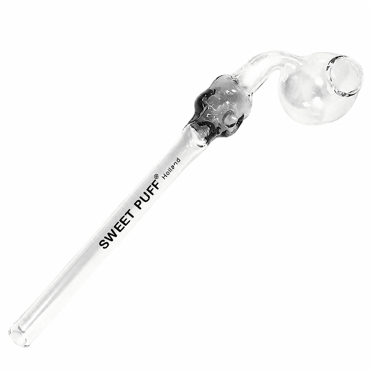 Skull Sweet Puff Glass Pipe 13cm Grey