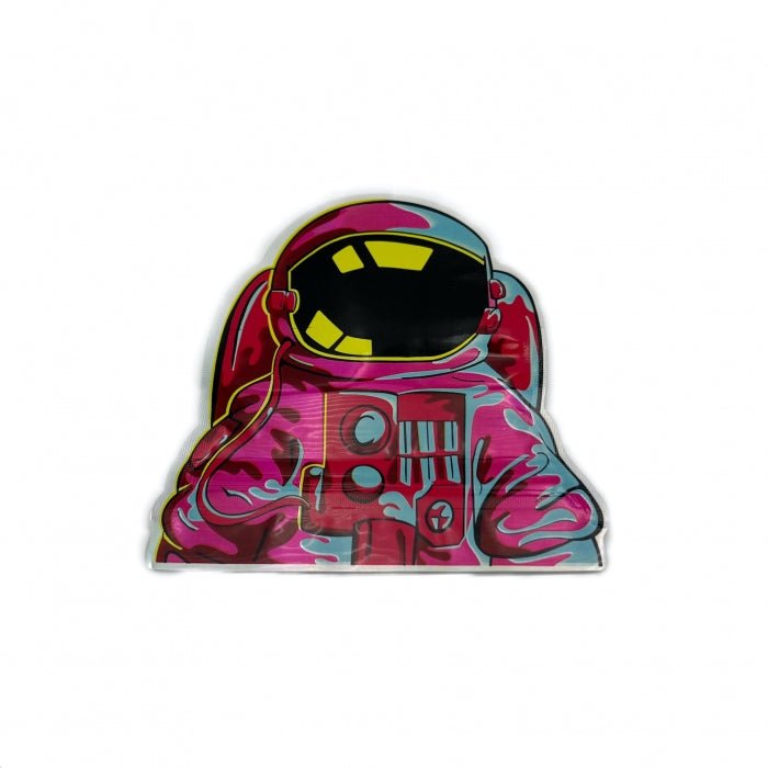 Spaceman Die Cut Mylar Bag With Ziplock 10cm