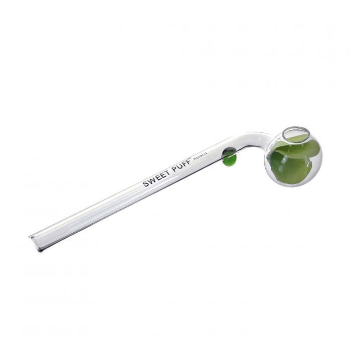 Sweet Puff Glass Pipe Green Balancer 15cm