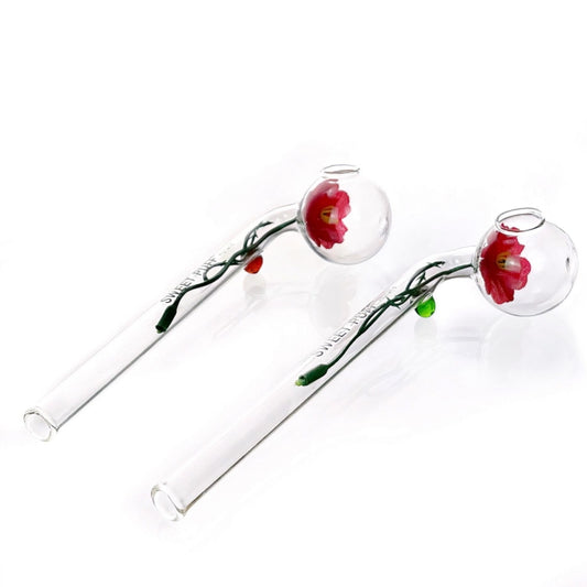 Sweet Puff Glass Pipe Rose 14cm