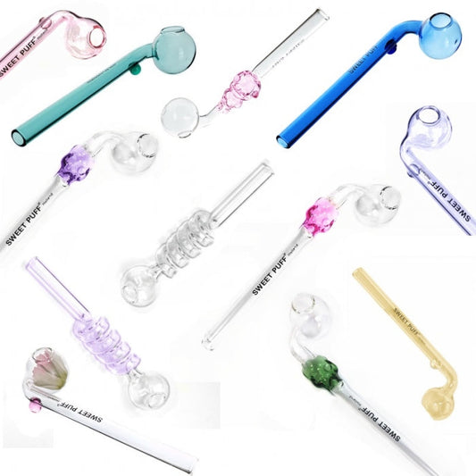 Variety Mix Sweet Puff Glass Pipe 12 Pack