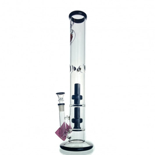 Agung Percolator Straight Tube Glass Bong 42cm Black