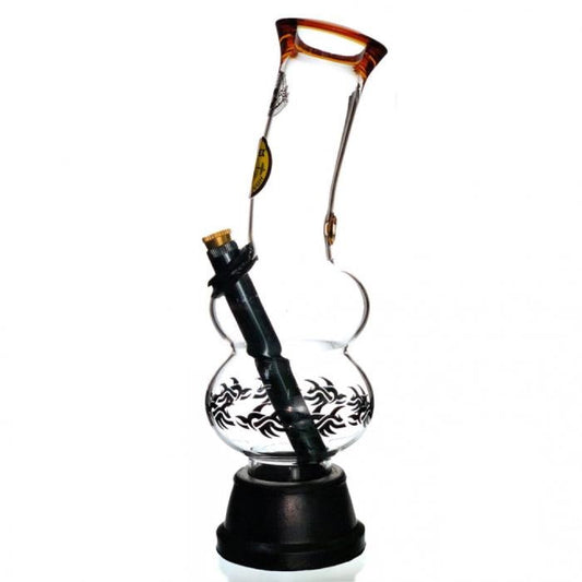 Agung Double Bubble Glass Bong 24cm Amber