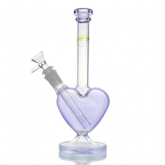 WEGE Love Heart Glass Bong 24cm Purple