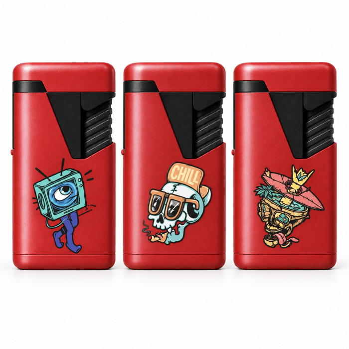 Zengaz Dual Flame Jet Lighter 7cm Red
