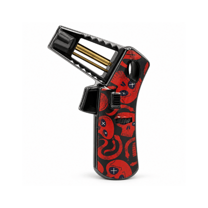 Zengaz Jet Torch Lighter 16.5cm Red Skulls